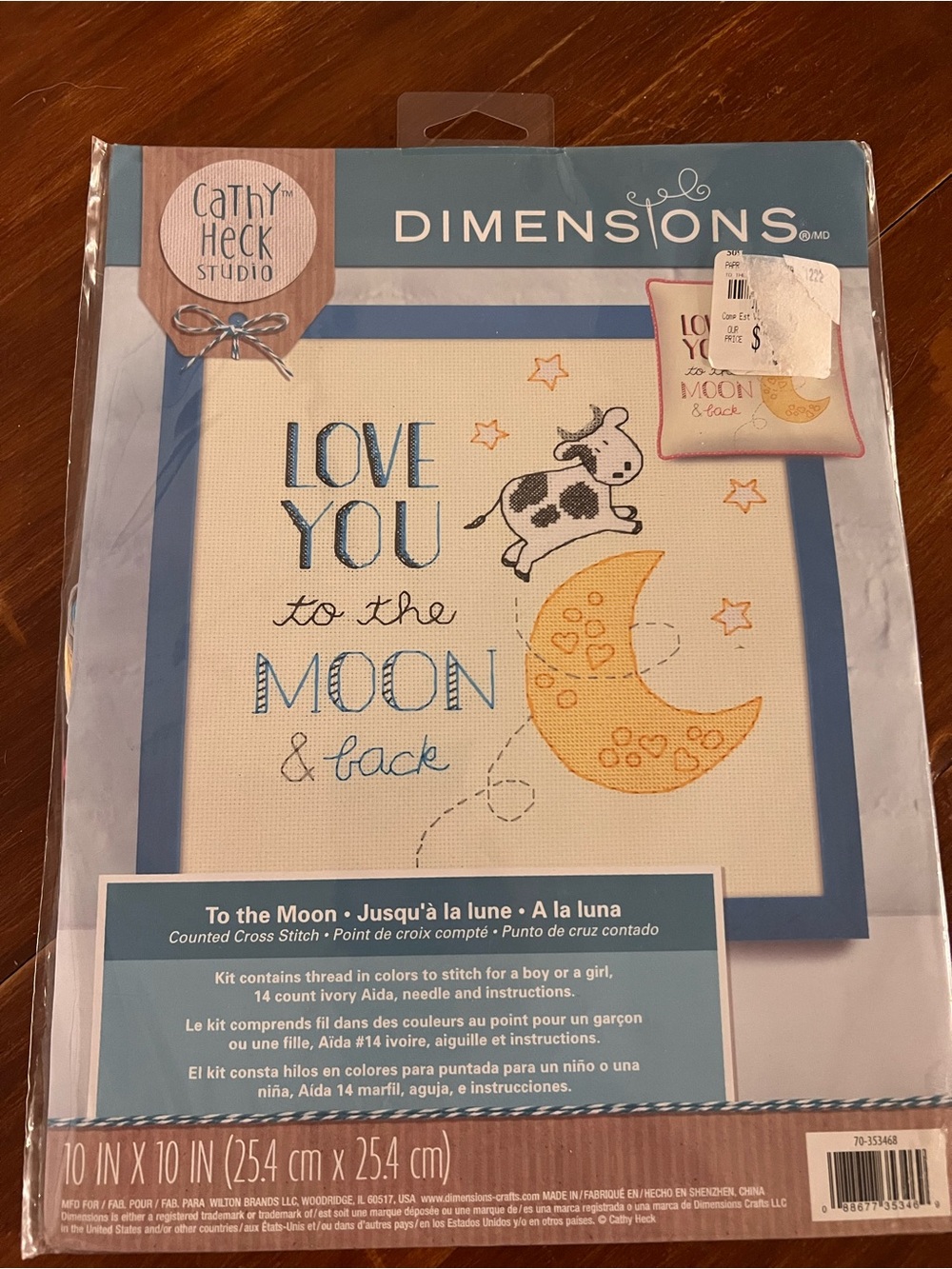 Dimensions Cathy Heck Love You to the Moon Cross Stitch Kit 10x10 New